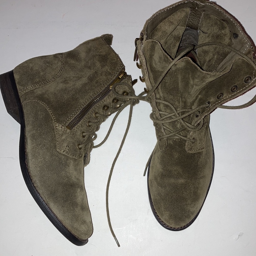 Sam Edelman Army Green Mackay Suede Boots
